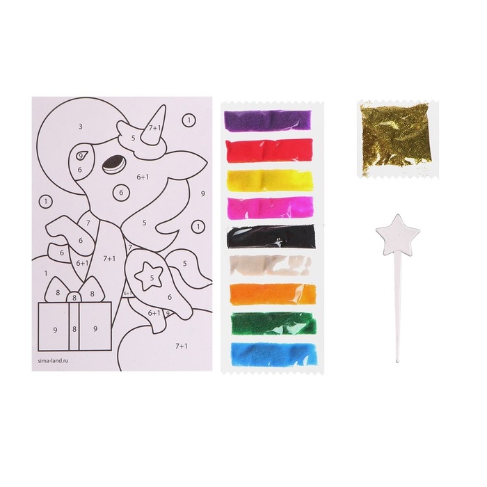 Открытка - фреска своими руками на новый год «Единорог», новогодний набор для творчества Открытка - фреска своими руками на новый год «Единорог», новогодний набор для творчества