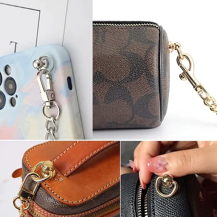 Кобурный винт d=6 мм, с кольцом d=8 мм, 4 шт., цвет серебряный