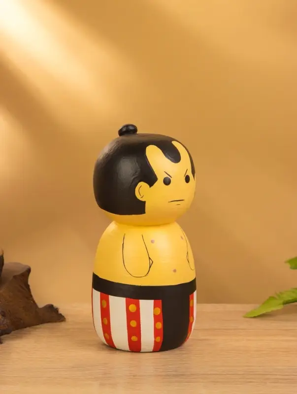 Деревянная кукла кокеши "Сумо" 7х7,5х15 см