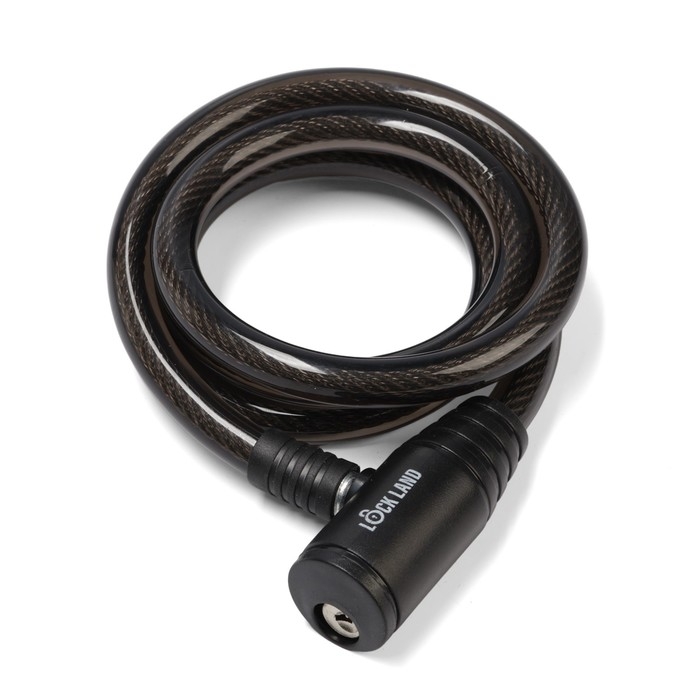 Замок навесной велосипедный LOCKLAND, 12х1200 мм, перфорированный ключ с пластиковой ручкой Замок навесной велосипедный LOCKLAND, 12х1200 мм, перфорированный ключ с пластиковой ручкой