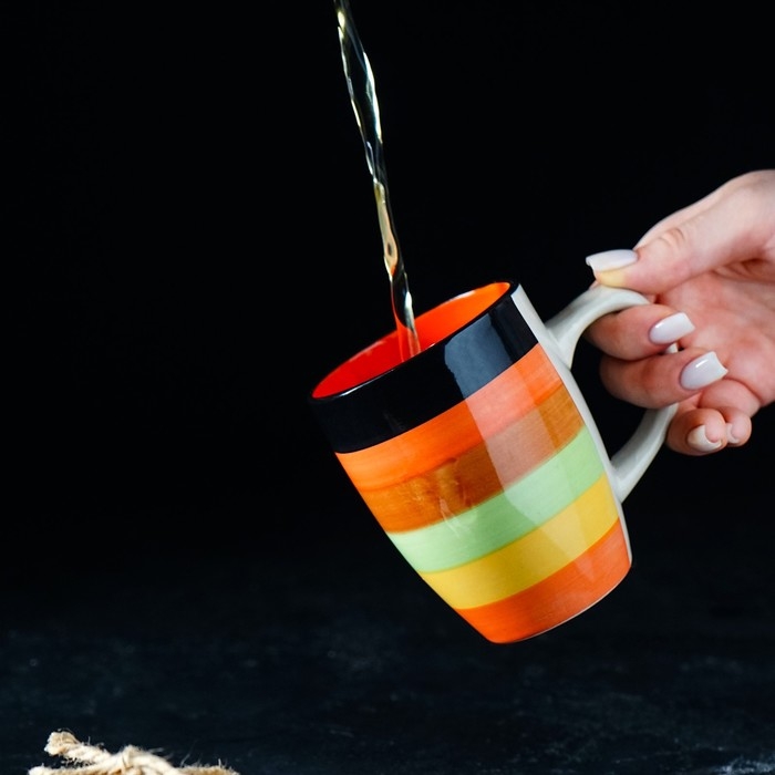 Кружка Доляна «Индия», 300 мл, керамика, цвет оранжевый