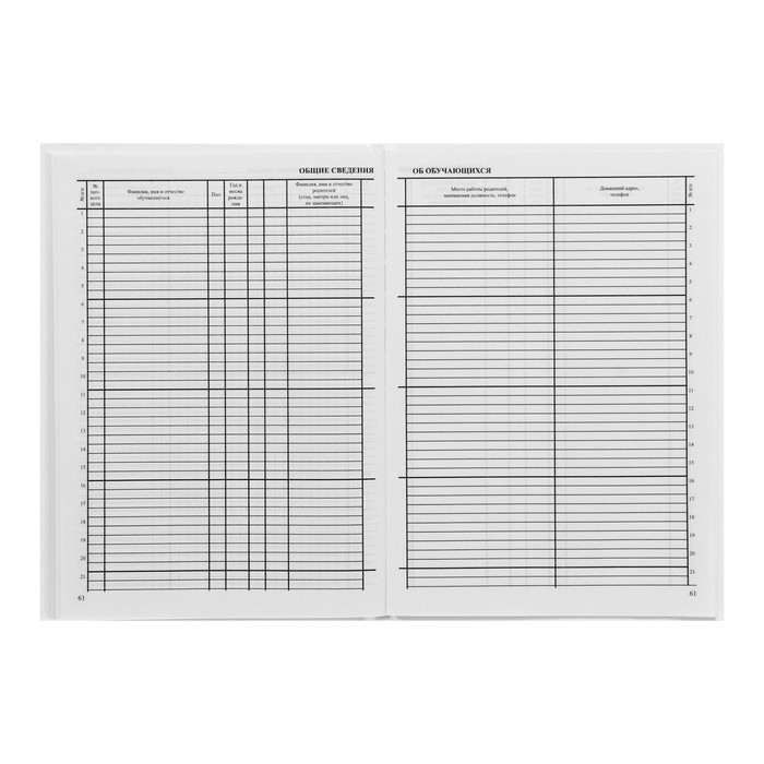 Классный журнал для 1-4 классов А4, 96 листов, твёрдая обложка, белый блок Классный журнал для 1-4 классов А4, 96 листов, твёрдая обложка, белый блок