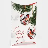 Коробка новогодняя складная фигурная «Снегири», 26 х 19 х 4 см