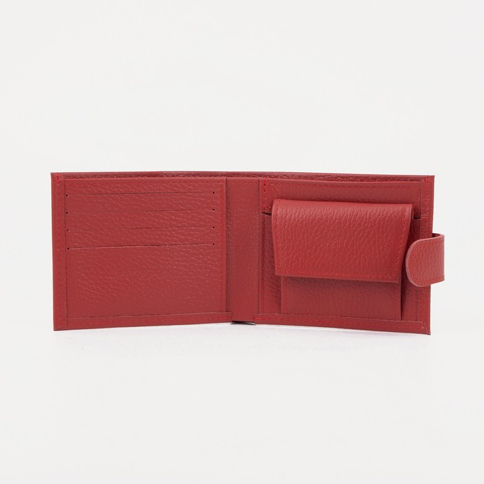 Кошелёк женский на кнопке, цвет красный