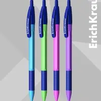 Ручка шариковая автоматическая ErichKrause R=301 Neon Matic & Grip, узел 0.7 мм, синяя