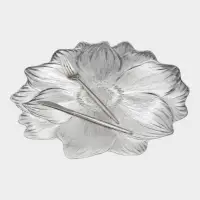 Набор салфеток для стола Доляна &laquo;Цветок&raquo;, 38&times;38 см, 4 шт., ПВХ, серебристый