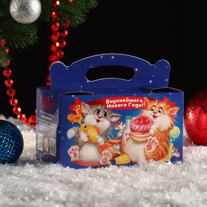 Подарочная новогодняя коробка «Пир», 15×8.4×8.3 см