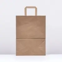 Пакет бумажный, плоская ручка крафт 26×15×35 см, 90 г/м²