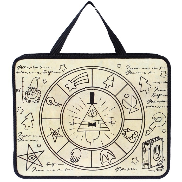 Папка пластиковая с ручками А4, на молнии, 75х330х260 мм, Гравити Фолз