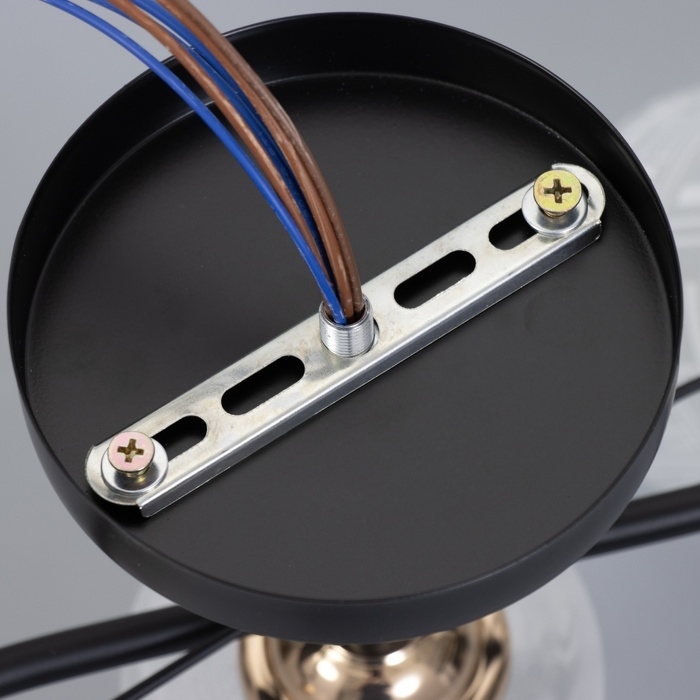 Люстра Люстра "Ассела" 3хЕ27 40Вт черно-золотой 52х20х27 см