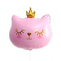 Воздушные шары фольгированные 32" «Кошечка-королева розовая»