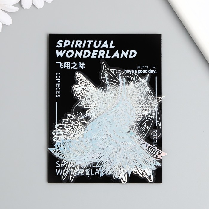 Наклейки для творчества Наклейки для творчества "Голография. Птички" d=10 см набор 10 шт 0,2х14х11 см