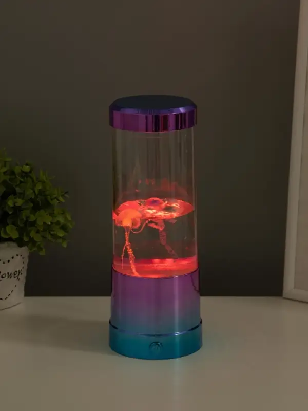 Светильник  Светильник "Медузы" LED, RGB, USB, 3-5Вт, розово-голубой металлик 9х9х3 см