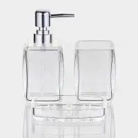 Набор для ванной &laquo;Эко&raquo;, 3 предмета, дозатор, стакан, мыльница