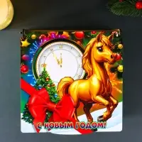 Короб сувенирный, новогодний, подарочный №5 "С Новым Годом" 18х18х9,5 см