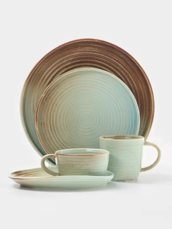 Тарелка обеденная Magistro Sand Ripples, d=26.5 см, фарфор, голубая