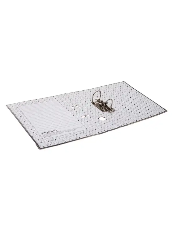 Папка-регистратор А4, 50 мм, ПВХ, тиснение &laquo;лен&raquo;, металлическая окантовка, карман на корешок, собранная, серая