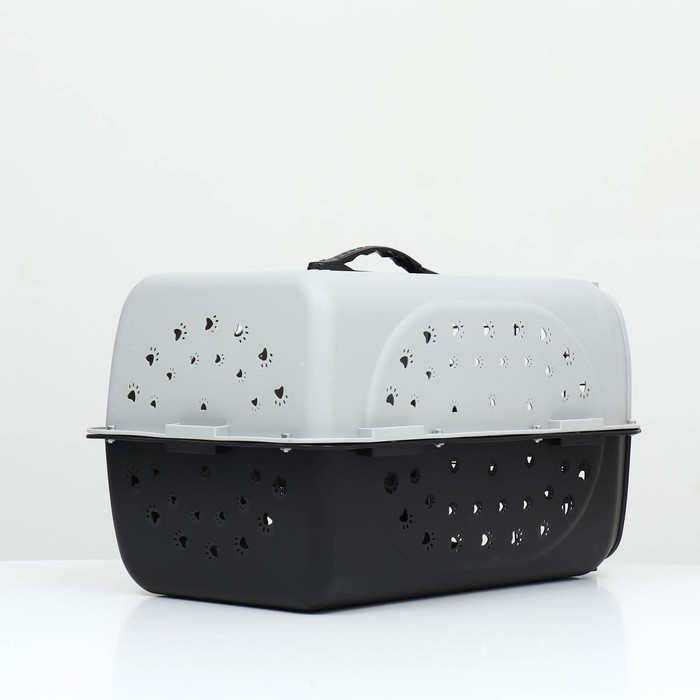 Переноска для животных пластиковая с металлической дверью 47 х 30 х 35 см, вес до 12 кг, серая  9347 Переноска для животных пластиковая с металлической дверью 47 х 30 х 35 см, вес до 12 кг, серая  9347