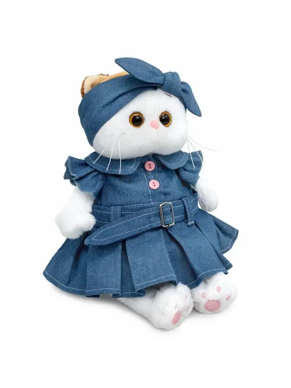 Мягкая игрушка "Кошечка Ли-Ли в платье "Деним", 24 см LK24-176