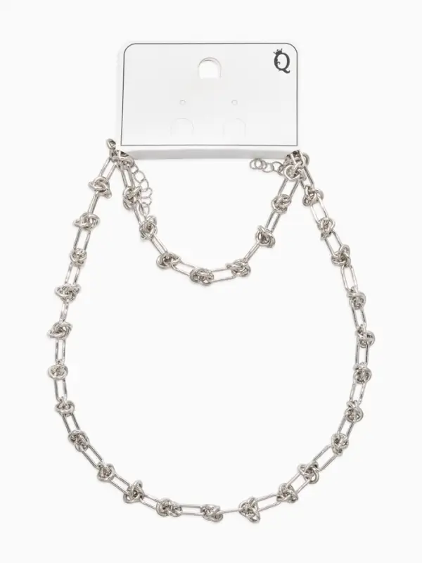 Набор 2 предмета: цепь, браслет &laquo;Узел&raquo;, 20, 40 см, медь, цвет серебро