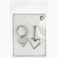 Серьги металл &laquo;Сердце&raquo;, графика, цвет серебро
