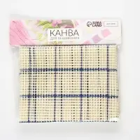 Канва страмин для вышивания, в клетку, №5, 48&times;48 см, белая, синяя
