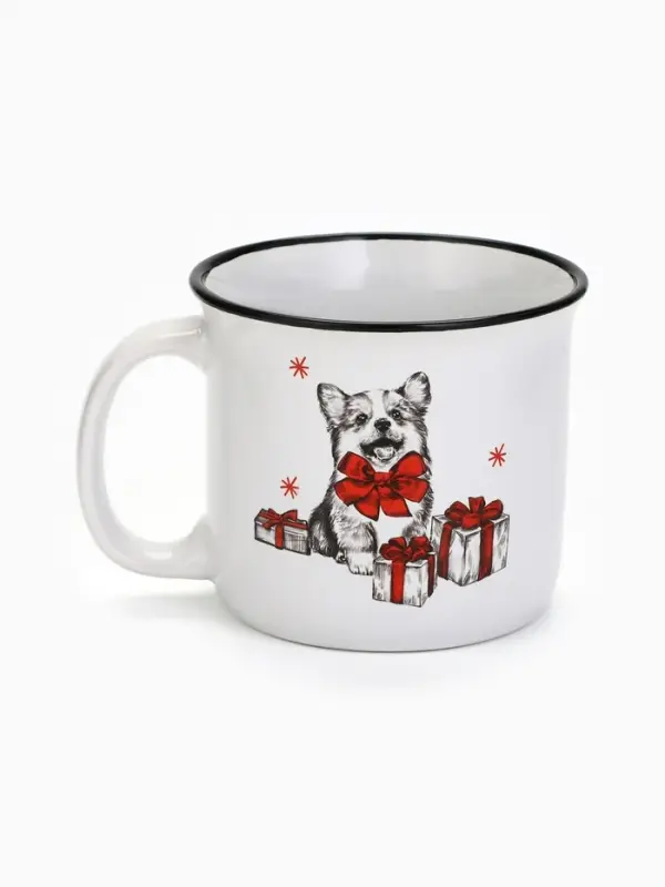 Кружка новогодняя керамическая &laquo;Корги&raquo;, 450 мл