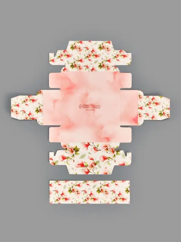 Коробка для 2 конфет с ячейками &laquo;Цветы&raquo;, 10&times;6&times;3 см