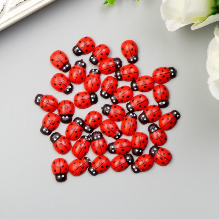 Декор для творчества дерево "Божья коровка" набор 38 шт 1,3х1,1 см