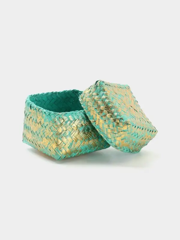 Корзинка плетёная &laquo;Голден мини&raquo;, 12&times;12&times;10 см, голубая