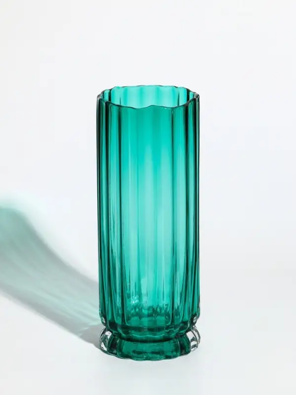 Ваза стекло настольная  Ваза стекло настольная "Верена" 25,5х10 см, зелёный