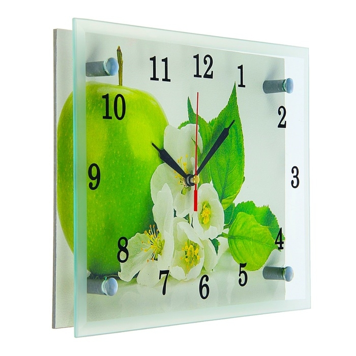 Часы-картина настенные, интерьерные  Часы-картина настенные, интерьерные "Яблоко", бесшумные, 25 х 20 см