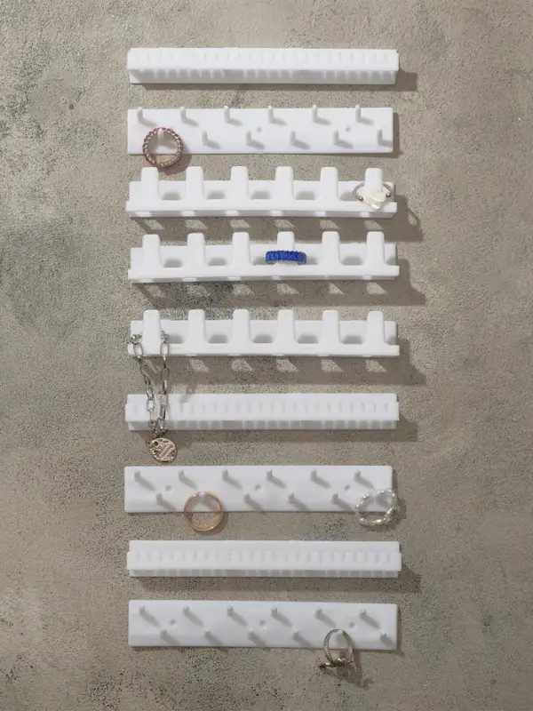 Органайзер для украшений QF &laquo;Настенный&raquo;, 15&times;8&times;3 см, набор 9 шт., белый