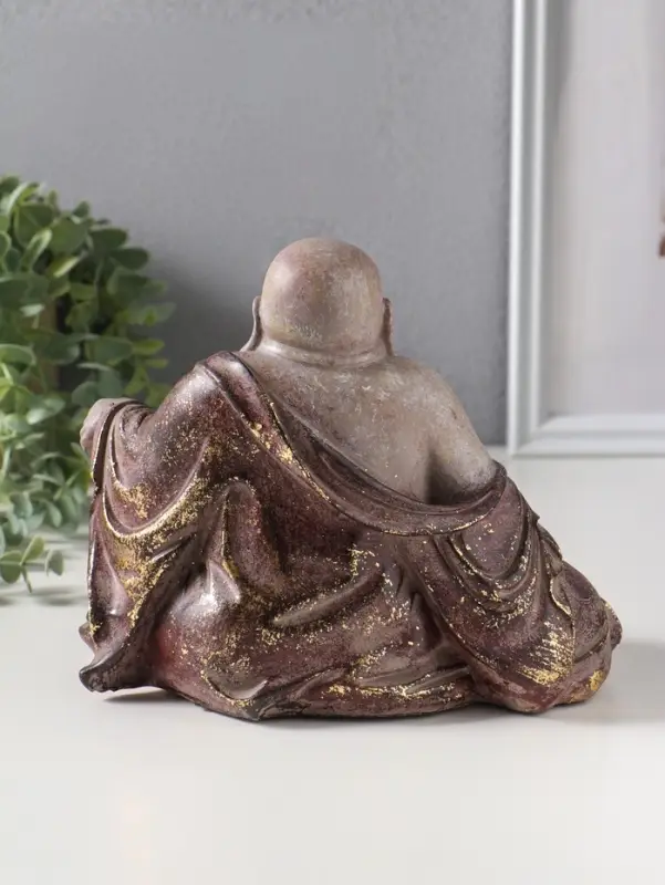 Фигура полистоун &laquo;Хотей с чётками&raquo;, с золотой патиной, 15.7&times;20.5&times;17 см