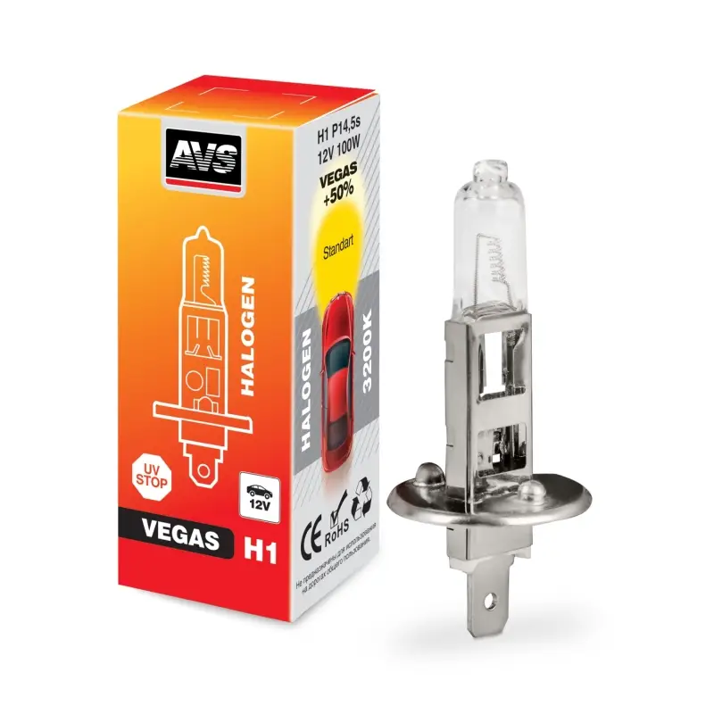 Галогенная лампа AVS Vegas H1.12V.100W.1шт.