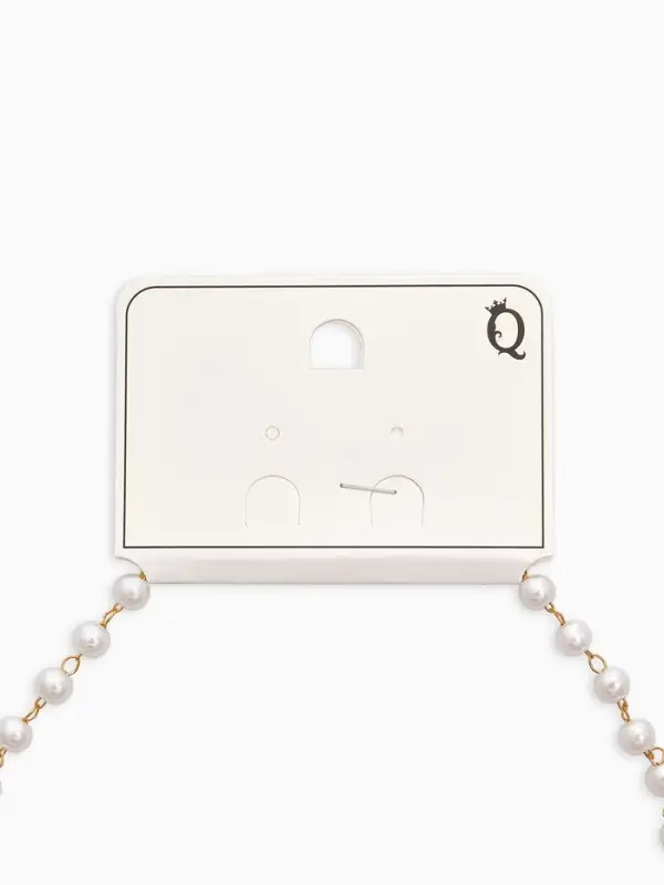 Колье на жемчужной дорожке "Вишенка", цветная в золоте 40+удл, d6