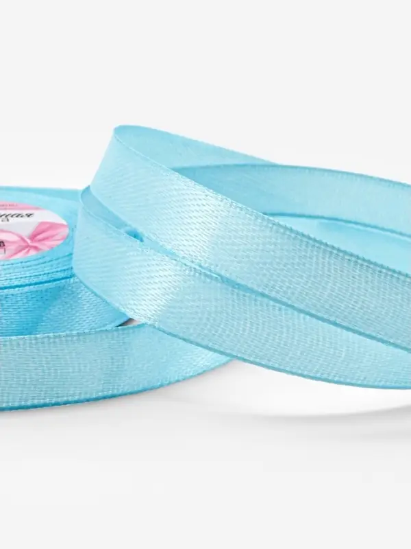 Лента атласная, 10 мм, 23&plusmn;1 м, голубая №211