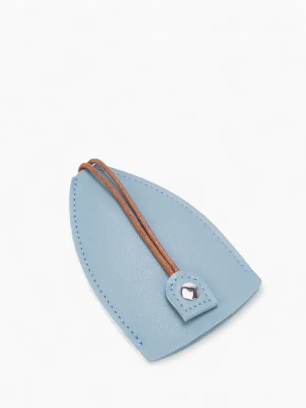 Ключница карманная с кольцом, размер 11.5&times;7.5&times;0.3 см, голубая