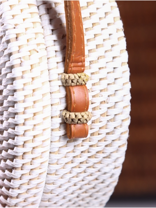 Сумка плетеная ротанг "Мандала" бежевый, 20х6х70 см