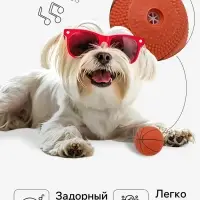Игрушка для собак малая &laquo;Мяч баскетбольный&raquo; 5.5 см, пищащая, винил, тёмно-коричневая