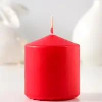 Свеча - цилиндр 6&times;6.5 см, красный