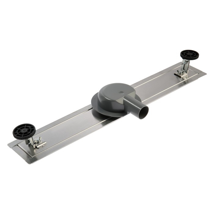 Трап ZEIN engr, c флaнцeм свободного вращ 360°, 7*60 см, d=40/50 мм, нерж сталь, сатин