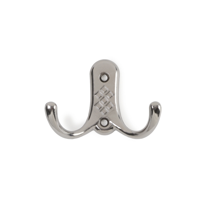 Крючок мебельный ТУНДРА TKD024 LIGHT, двухрожковый, хром Крючок мебельный ТУНДРА TKD024 LIGHT, двухрожковый, хром