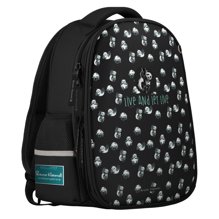 Рюкзак каркасный, 38 х 30 х 20 см, Bruno Visconti 12-001, + пенал Рюкзак каркасный, 38 х 30 х 20 см, Bruno Visconti 12-001, + пенал "ПАНДЫ МИЛАШКИ"