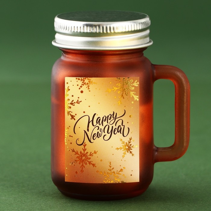 Новогодняя свеча в банке «Новый год: Happy New Year», аромат апельсин Новогодняя свеча в банке «Новый год: Happy New Year», аромат апельсин