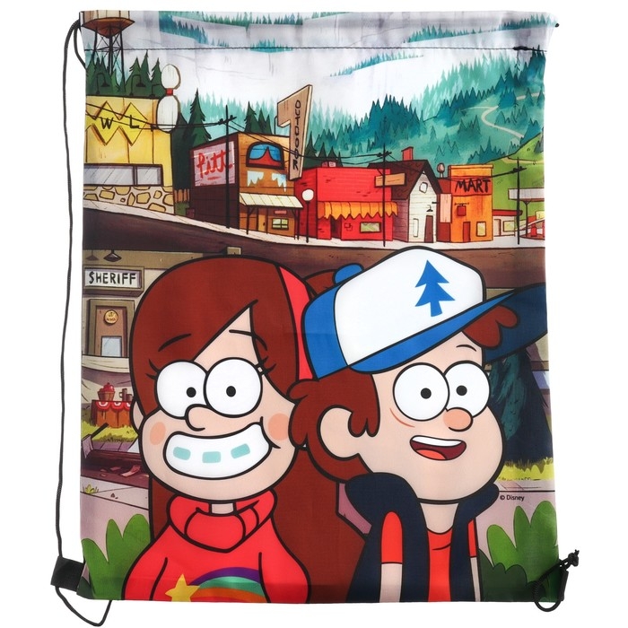 Мешок для обуви 420*330 мм, Гравити Фолз  Мешок для обуви 420*330 мм, Гравити Фолз "Диппер и Мэйбл"