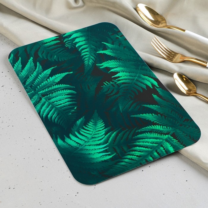 Доска разделочная пластиковая «Папоротник», пластик, 30×20 см Доска разделочная пластиковая «Папоротник», пластик, 30×20 см