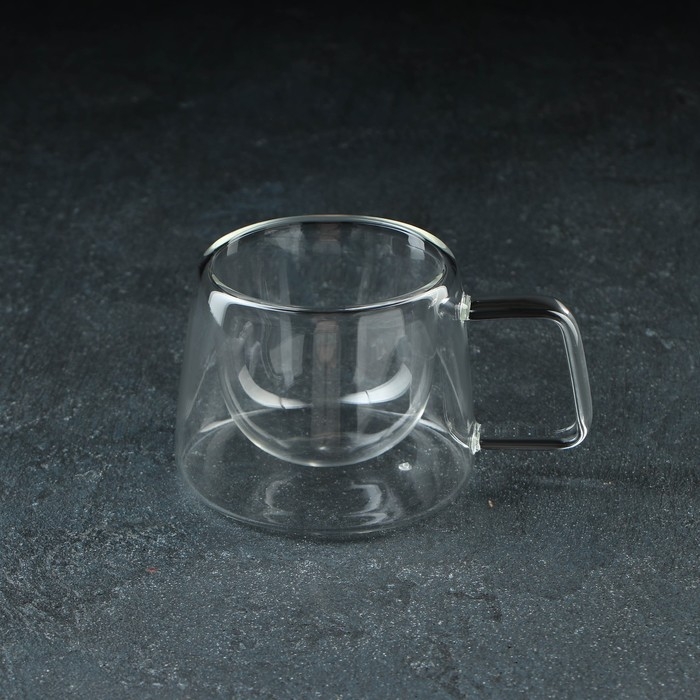Кружка стеклянная с двойными стенками «Дуо», 200 мл, 10×7,5 см Кружка стеклянная с двойными стенками «Дуо», 200 мл, 10×7,5 см