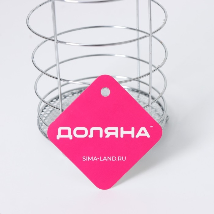 Сушилка для столовых приборов Доляна, 10×10×18 см, цвет хром Сушилка для столовых приборов Доляна, 10×10×18 см, цвет хром