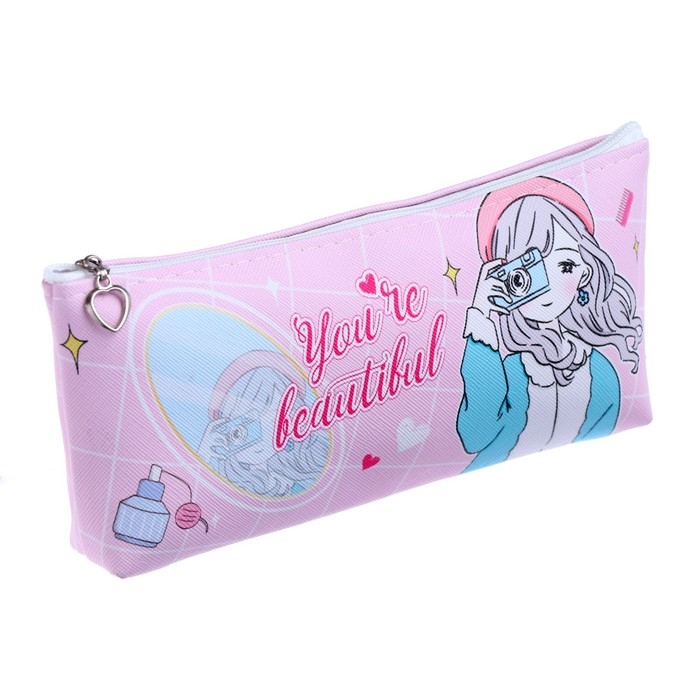 Пеналы школьный на молнии Пеналы школьный на молнии "Красотка", МИКС